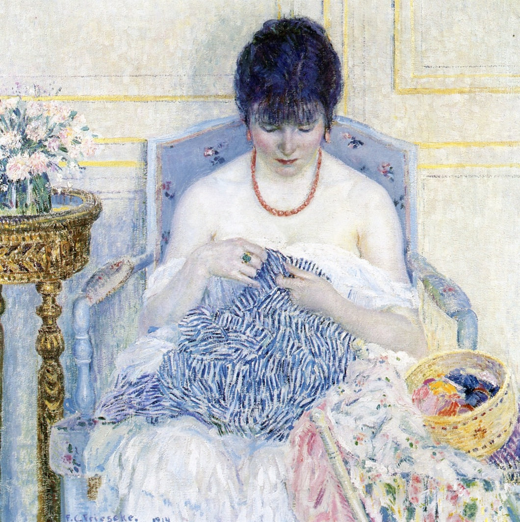 Girl Sewing by Frederick Carl Frieseke,16x12(A3) Poster