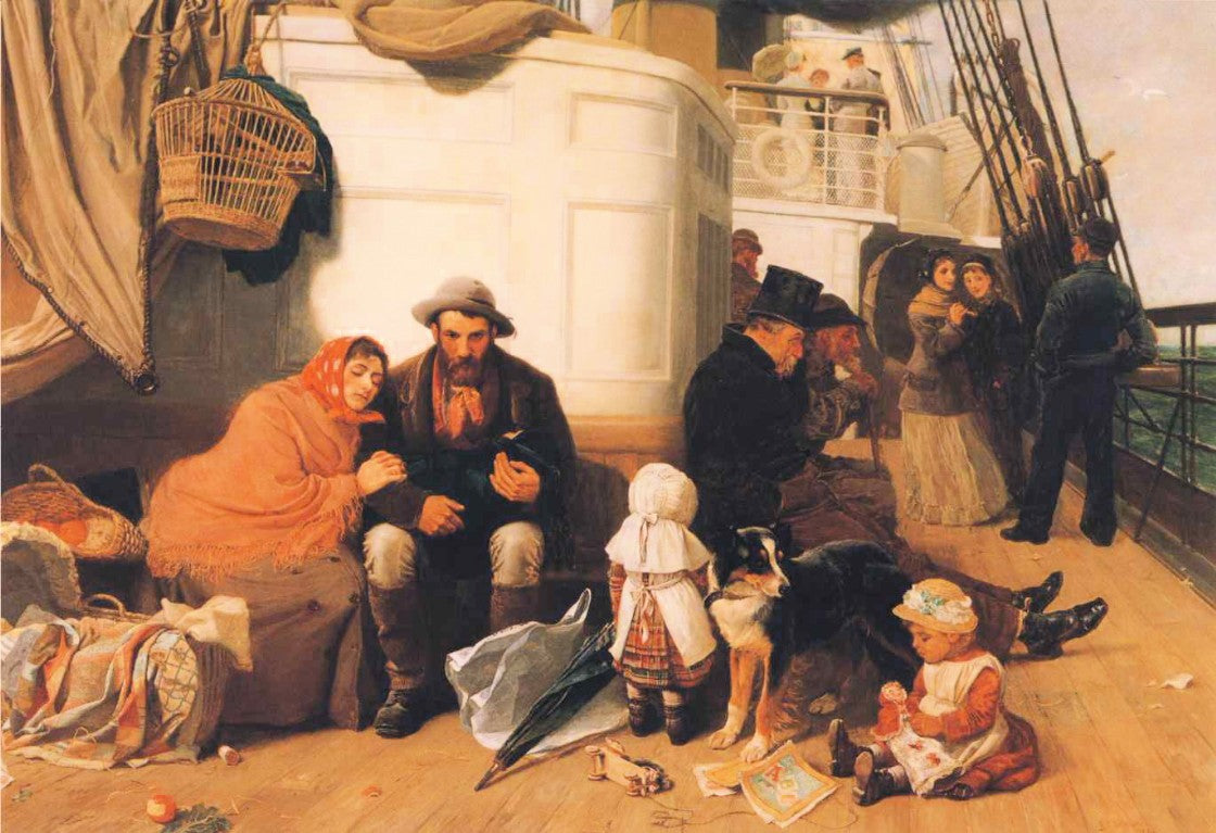 The Immigrant's Ship, vintage artwork by John Charles Dollman, 12x8" (A4) Poster
