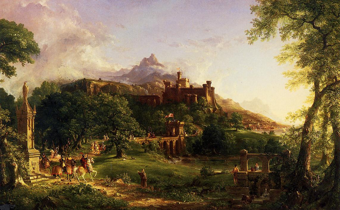 The Departure, vintage artwork by Thomas Cole, A3 (16x12") Poster Print