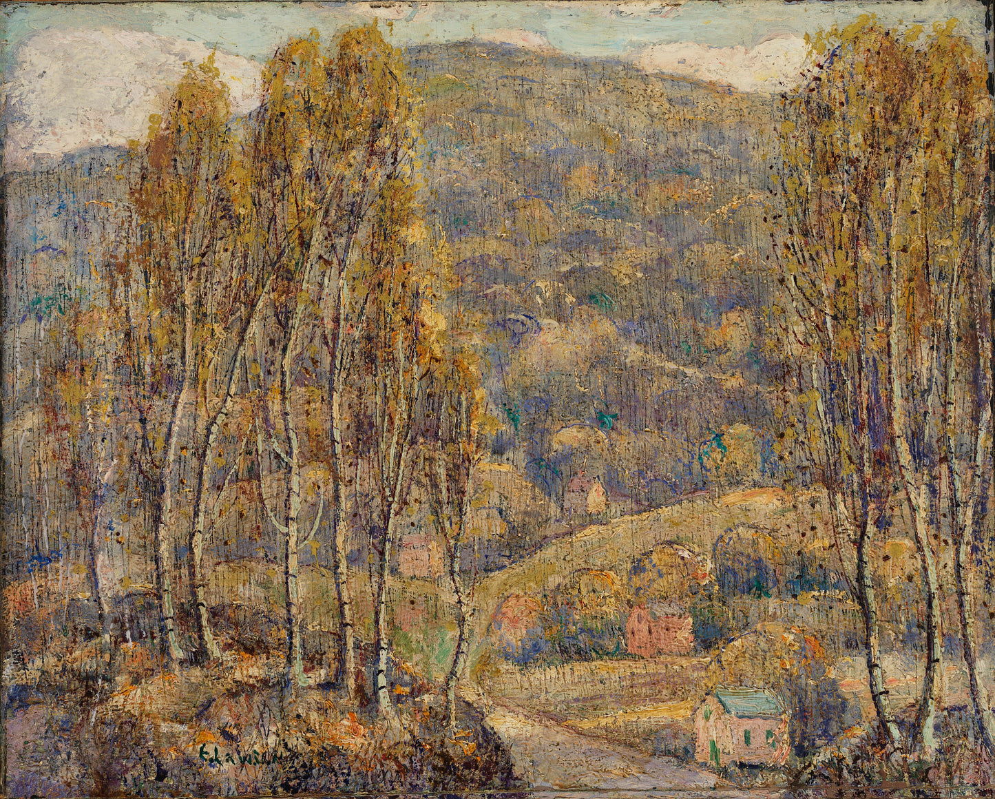 Beeches, vintage artwork by Ernest Lawson, 12x8" (A4) Poster