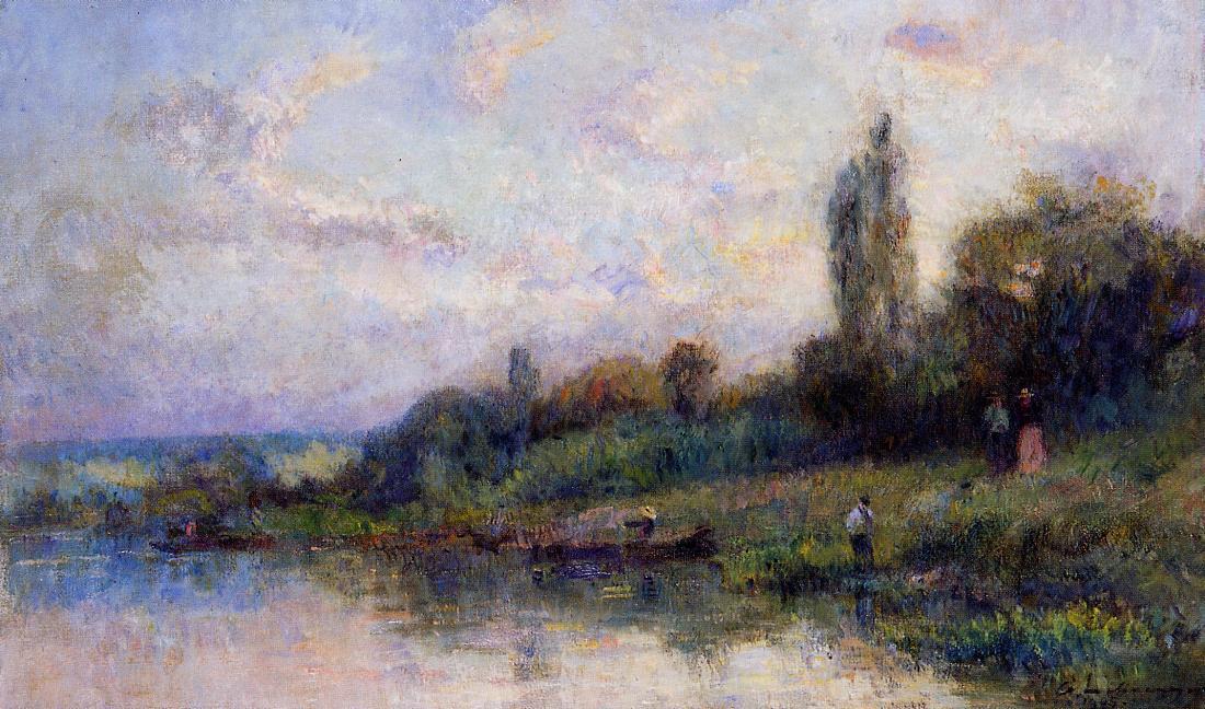 The Banks of the Seine, vintage artwork by Albert Lebourg, 12x8" (A4) Poster