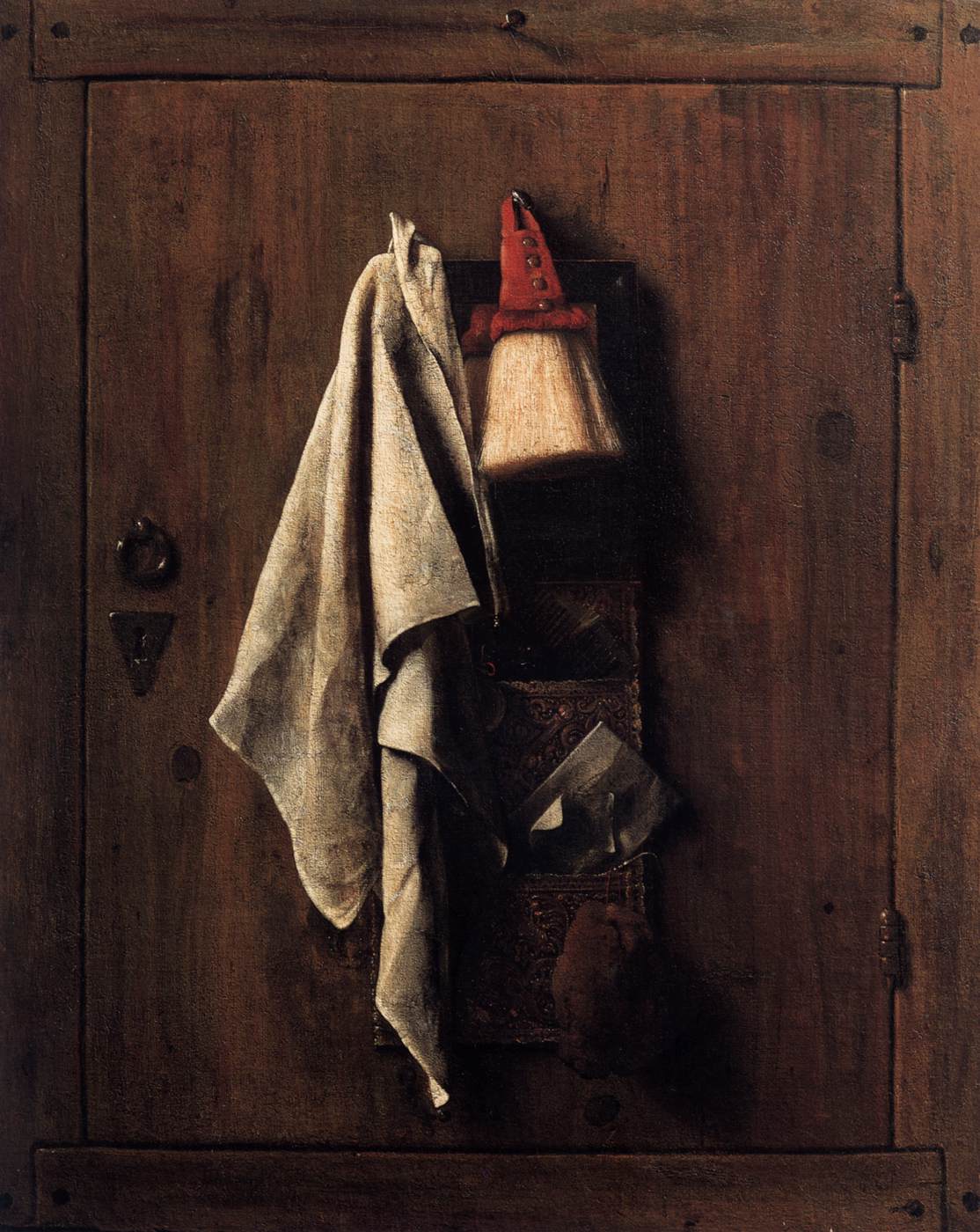 Trompe-l'oeil Still-Life, vintage artwork by Samuel van Hoogstraeten, 12x8" (A4) Poster