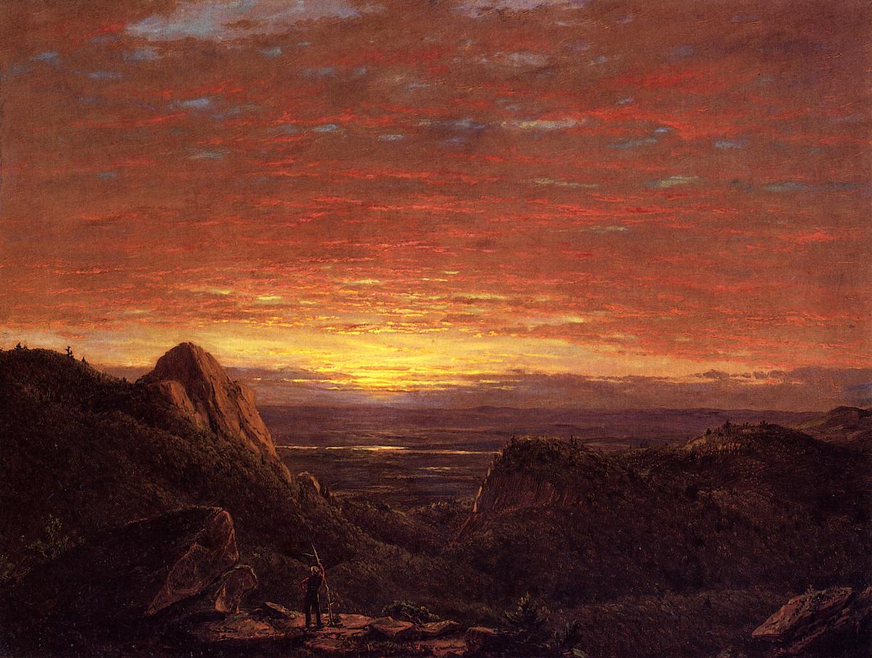 Morning, Looking East over the Husdon Valley from Catskill Mountains, vintage artwork by Frederic Edwin Church, 12x8" (A4) Poster