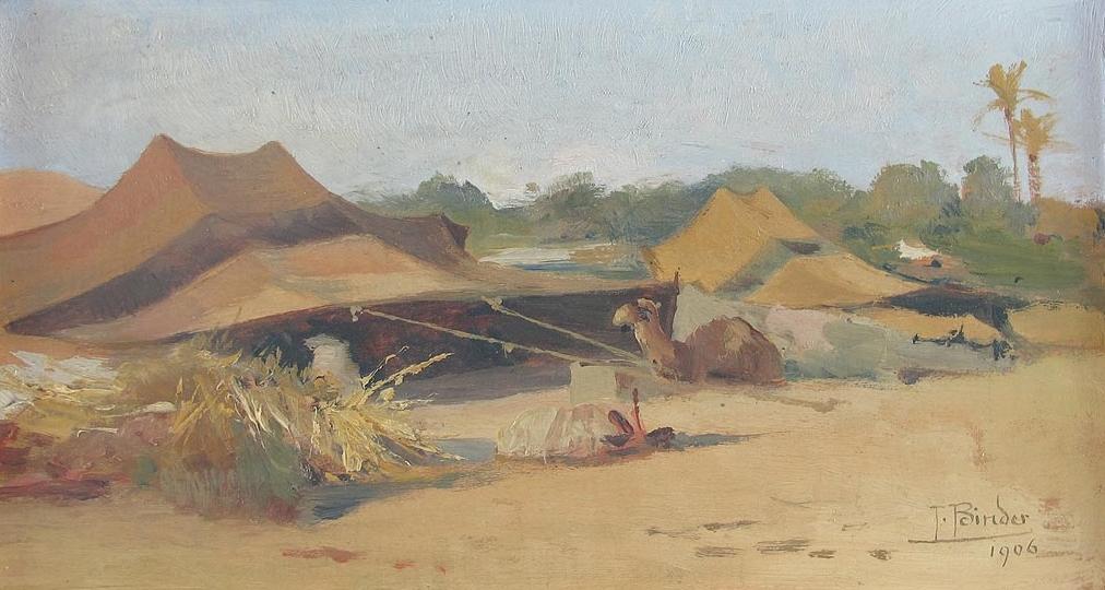 Bedouin Encampment with Camel by Tony Binder,A3(16x12")Poster