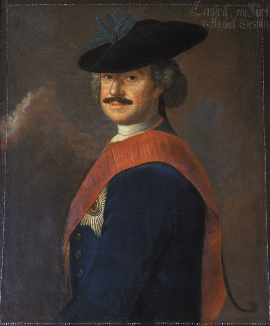 Portrait of Prince Leopold I of Anhalt-Dessau, vintage artwork by Jakob Samuel Beck, 12x8" (A4) Poster