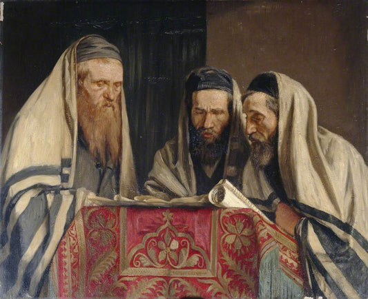 Reading the Book of Esther, vintage artwork by Sir William Rothenstein, 12x8" (A4) Poster