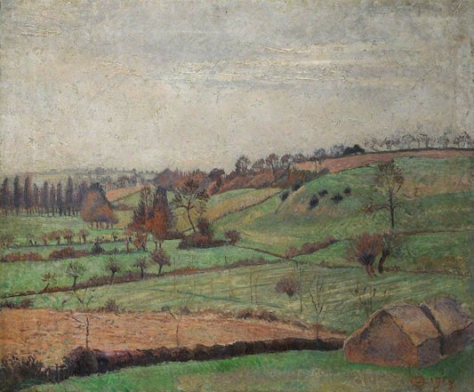 The Valley, Duton Hill, Elsenham, Essex, vintage artwork by Lucien Pissarro, 12x8" (A4) Poster