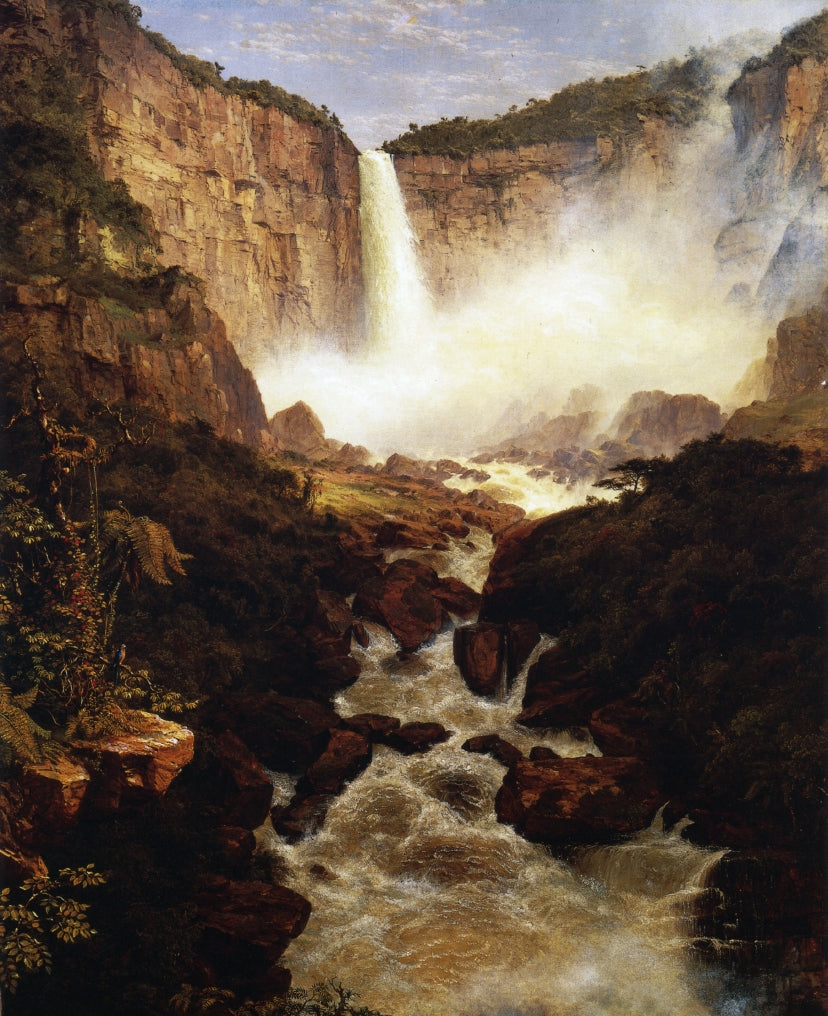 The Falls of Tequendama, Near Bogota, New Granada, vintage artwork by Frederic Edwin Church, 12x8" (A4) Poster
