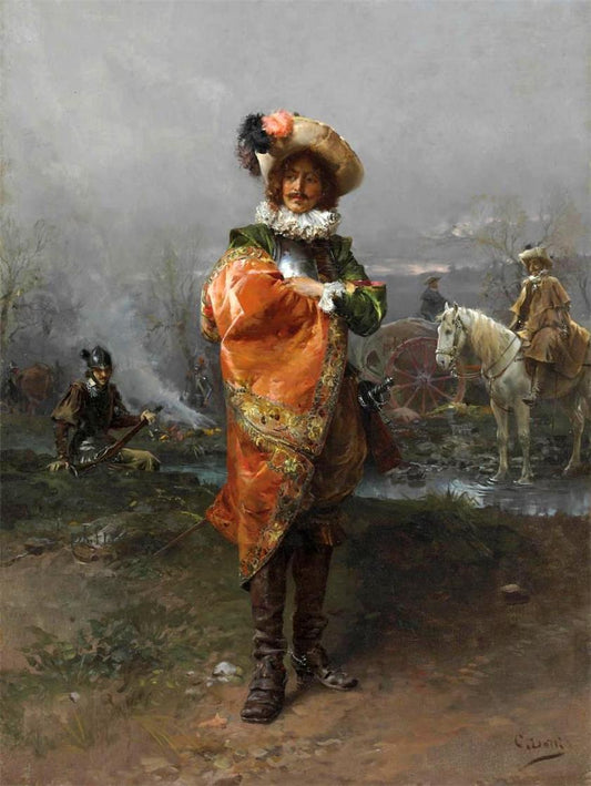 A Gentleman in a Cloak, vintage artwork by Cesare Augusto Detti, 12x8" (A4) Poster