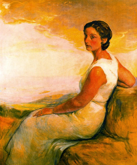 Josefina Mongrell, vintage artwork by Jose Mongrell Torrent, 12x8" (A4) Poster