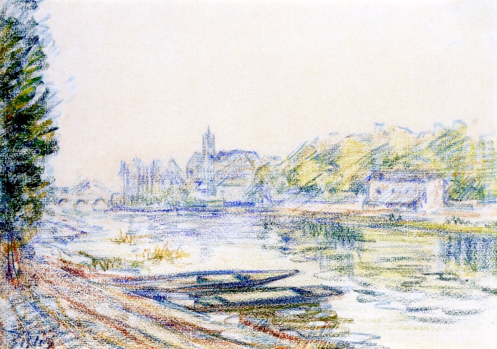 Banks of the Loing, vintage artwork by Camille Pissarro, 12x8" (A4) Poster