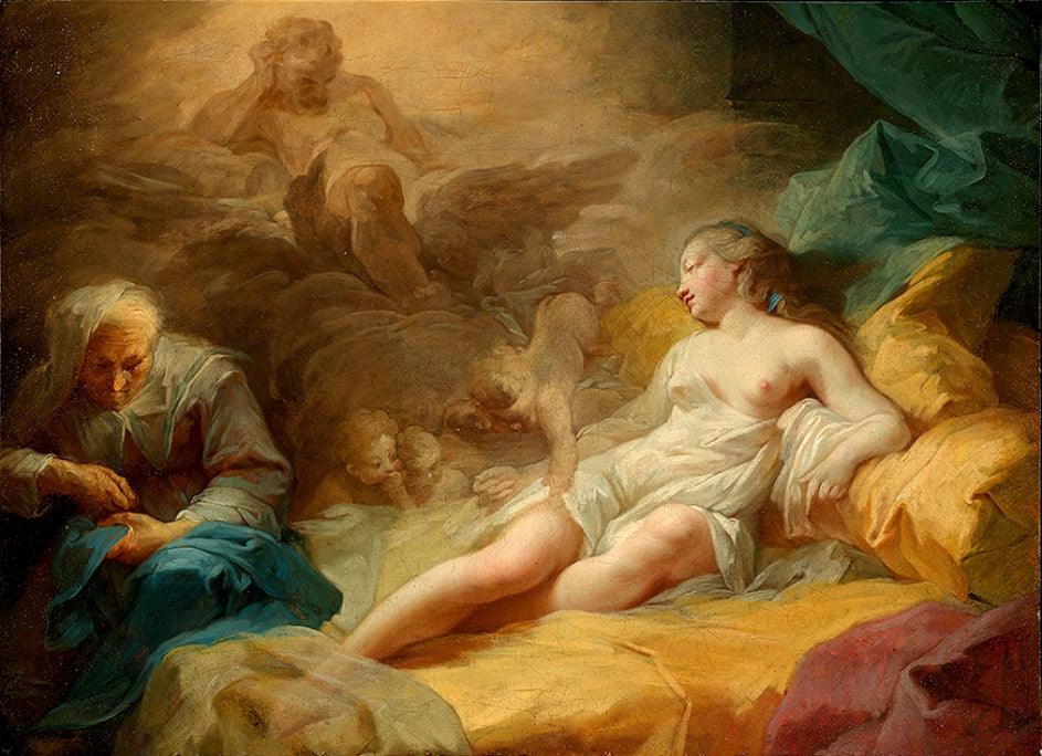 Aegina and Zeus, vintage artwork by Louis Jean François Lagrenee, 12x8" (A4) Poster