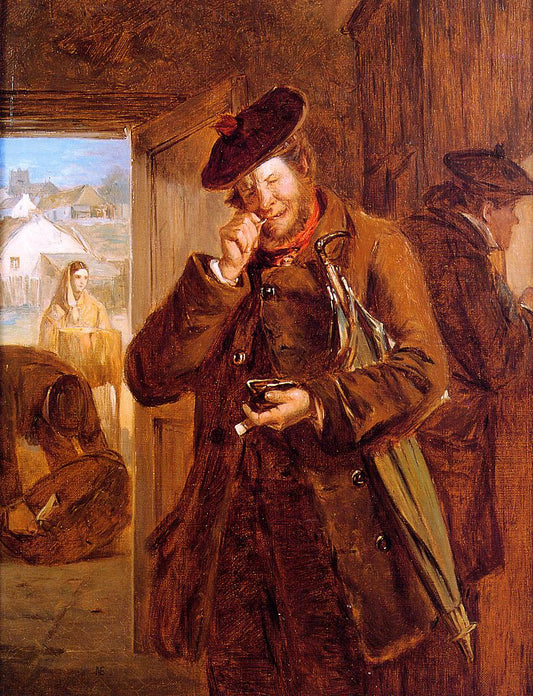 A Doubful Sixpence, vintage artwork by Erskine Nicol, 12x8" (A4) Poster