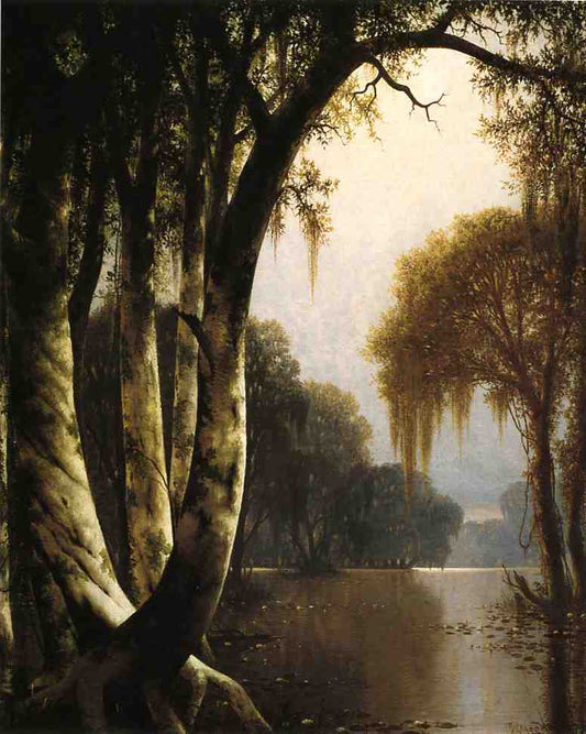 Bayou Landscape, vintage artwork by Joseph Rusling Meeker, 12x8" (A4) Poster