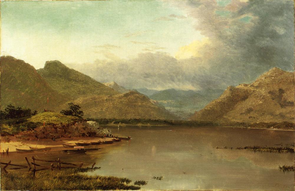 Lake with Boaters, vintage artwork by John Frederick Kensett, A3 (16x12") Poster Print