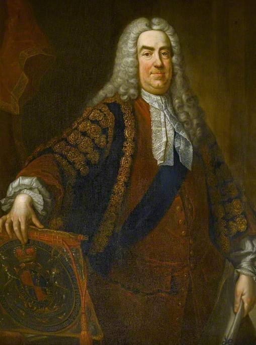 Portrait of Sir Robert Walpole, vintage artwork by Jean-Baptiste Van Loo, 12x8" (A4) Poster