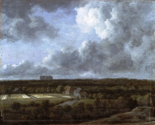 Bleaching Fields to the North-Northeast of Haarlem, vintage artwork by Jacob van Ruisdael, 12x8" (A4) Poster
