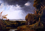 Landscape with Lightning and a Hermit, vintage artwork by Peter de Wint, 12x8" (A4) Poster