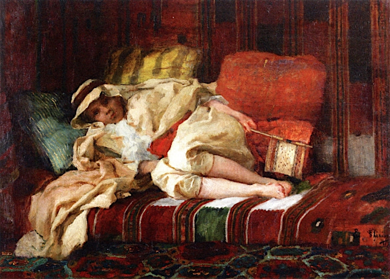 A Young Oriental Boy, vintage artwork by Eugène Romain Thirion, 12x8" (A4) Poster