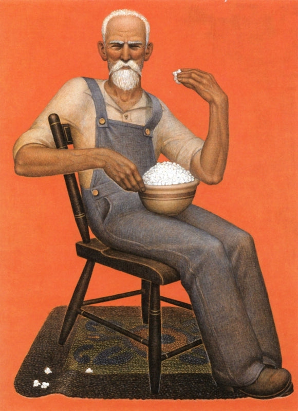 Grandpa Eating Popcorn by Grant Wood,16x12(A3) Poster
