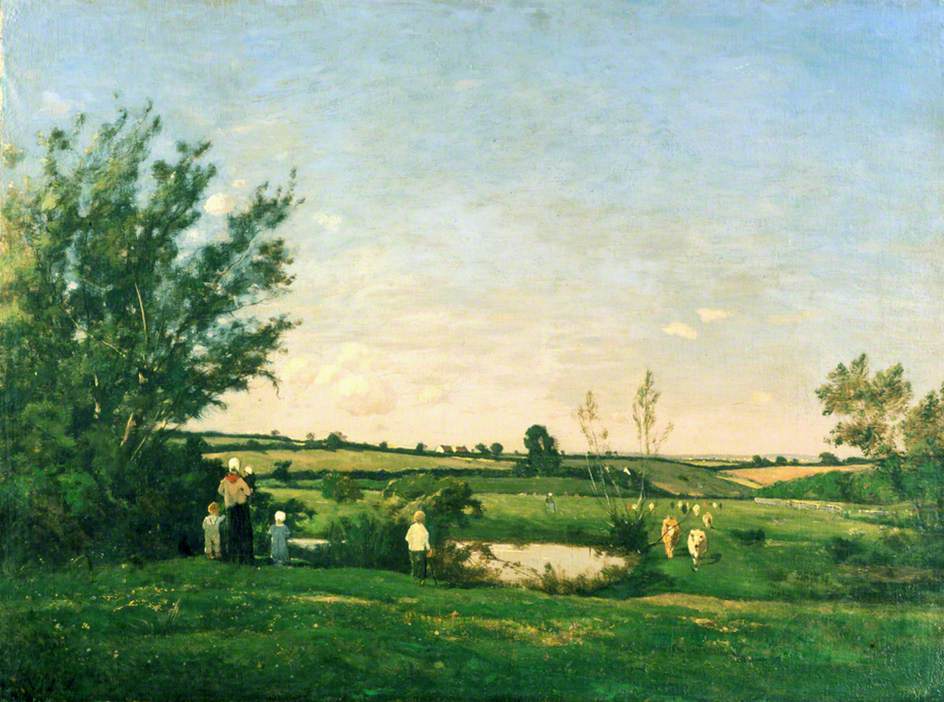 Environs de Saint Pierre, Yonne, vintage artwork by Henri-Joseph Harpignies, A3 (16x12") Poster Print