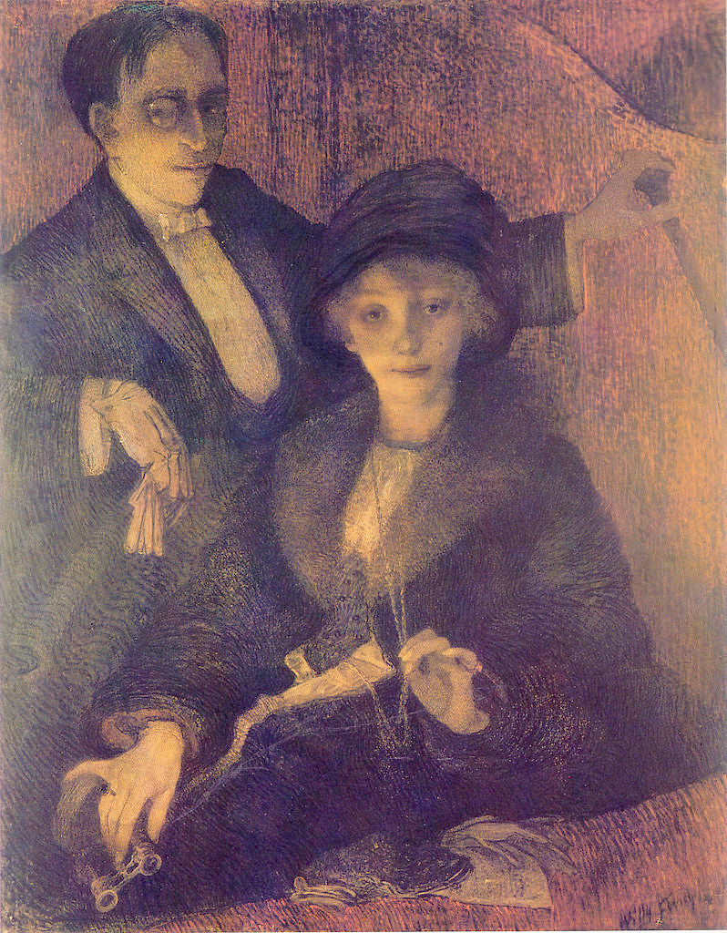 Box at the Theatre, vintage artwork by Alfred William Finch, 12x8" (A4) Poster