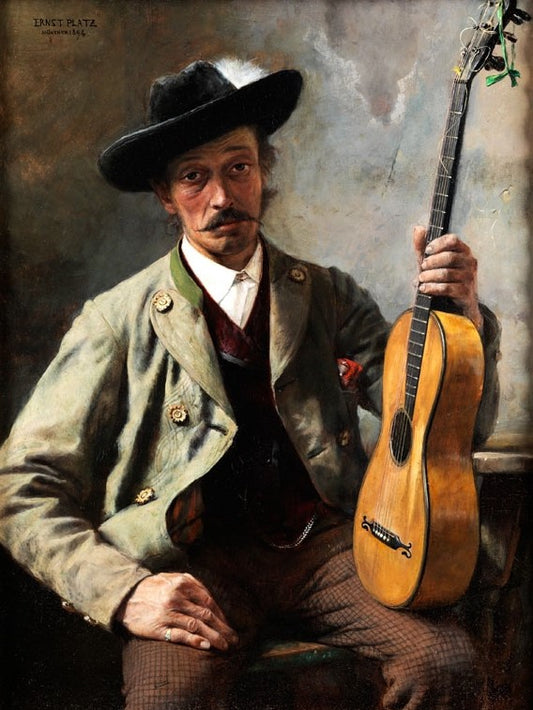 Oberbayerischer bauer mit gitarre by Ernst Heinrich Platz,A3(16x12")Poster