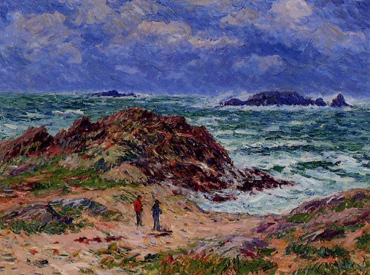 by  the Sea in Southern Brittany, vintage artwork by Henry Moret, 12x8" (A4) Poster