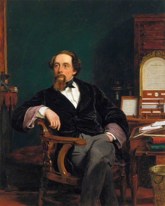 Charles Dickens in His Study, vintage artwork by William Powell Frith, A3 (16x12") Poster Print