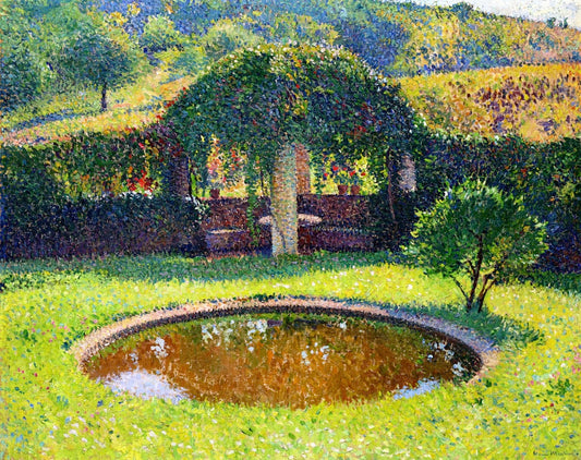 Bassin et Tonnelle Sud-Ouest de Parc de Marquayrol, vintage artwork by Henri Martin, 12x8" (A4) Poster