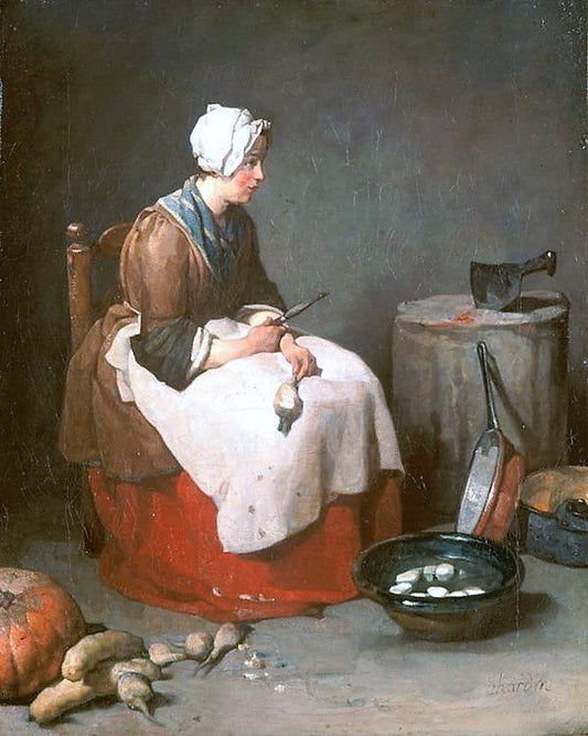 The Potato Peeler, vintage artwork by Jean-Baptiste-Simeon Chardin, 12x8" (A4) Poster