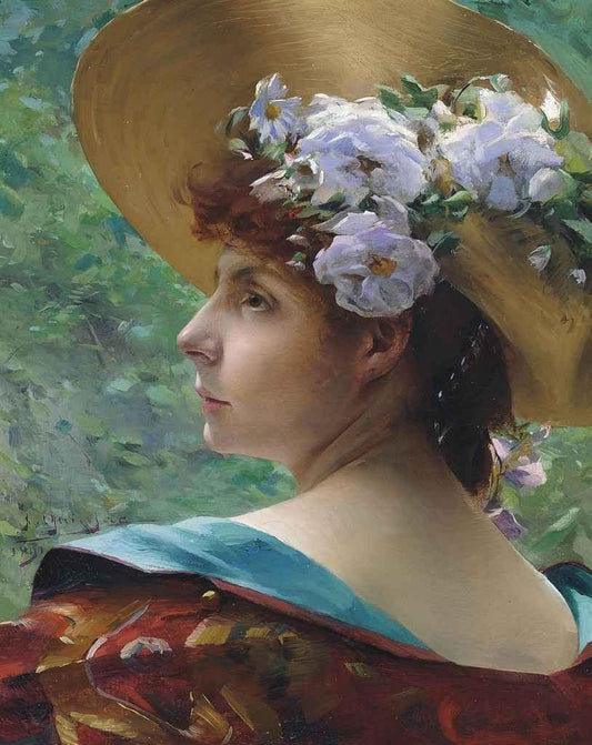 The Maiden of Spring, vintage artwork by Paul Francois Quinsac, 12x8" (A4) Poster