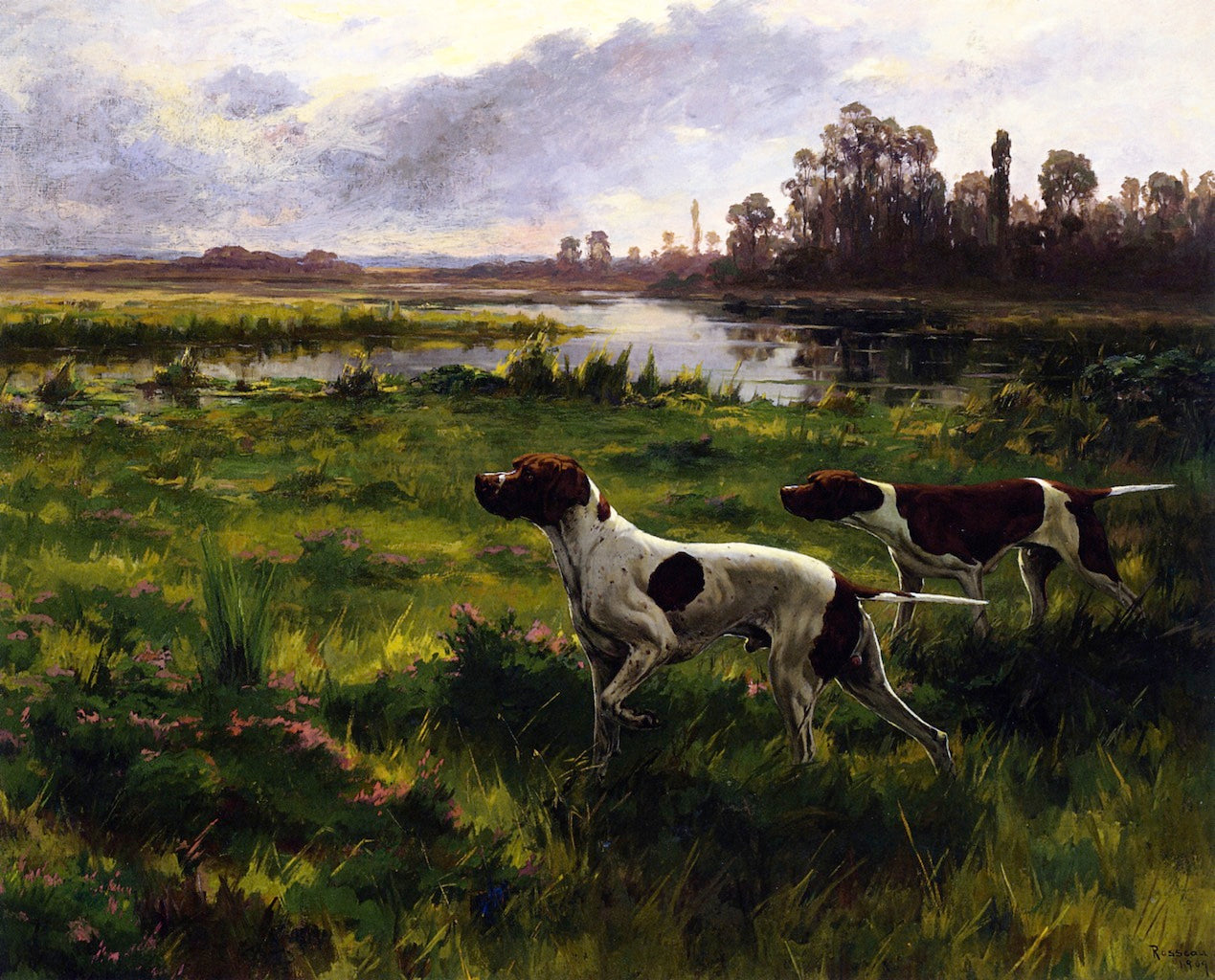 Pointers by Percival Leonard Rosseau,A3(16x12")Poster
