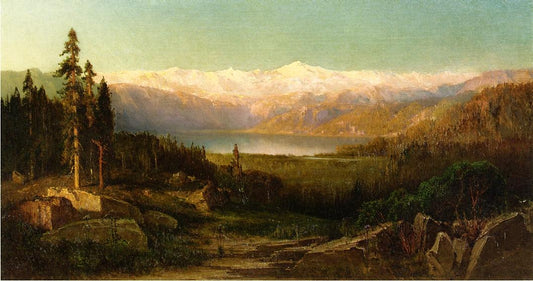 Rocky Mountains, vintage artwork by Thomas Hill, 12x8" (A4) Poster