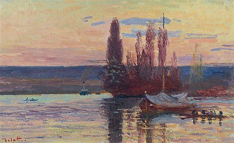 Brisbane in the Valley of Haye, Sunset, vintage artwork by Joseph Delattre, 12x8" (A4) Poster