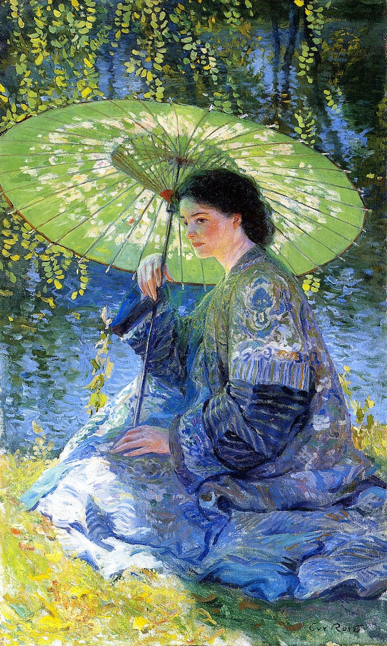 The Green Parasol by Guy Orlando Rose,A3(16x12")Poster