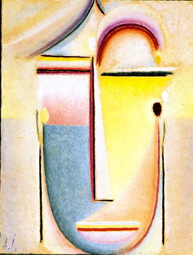 Abstract Head: Penetrating Light, vintage artwork by Alexei von Jawlensky, 12x8" (A4) Poster