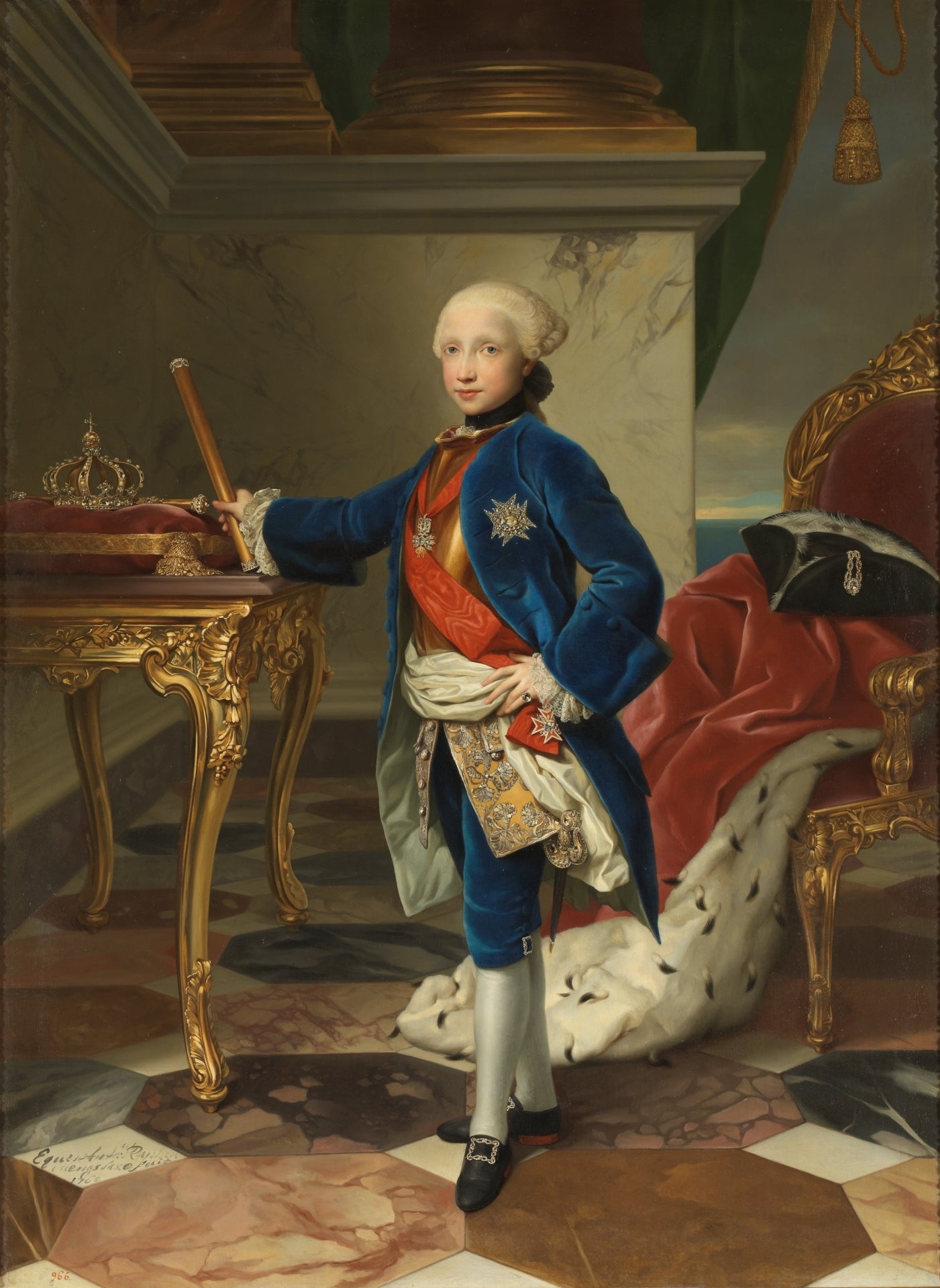 Portrait of Ferdinand IV, King of Naples, vintage artwork by Anton Raphael Mengs, 12x8" (A4) Poster