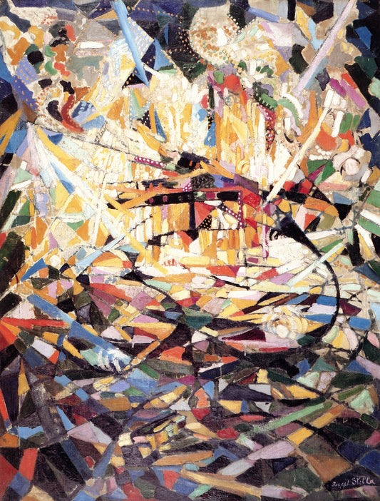 Battle of Lights, Coney Island, vintage artwork by Joseph Stella, 12x8" (A4) Poster