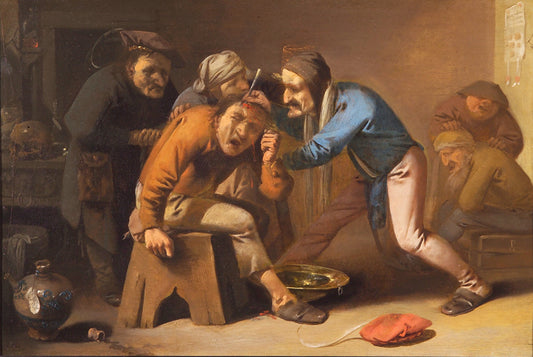 Extraction of the Stone of Folly, vintage artwork by Pieter Quast, 12x8" (A4) Poster