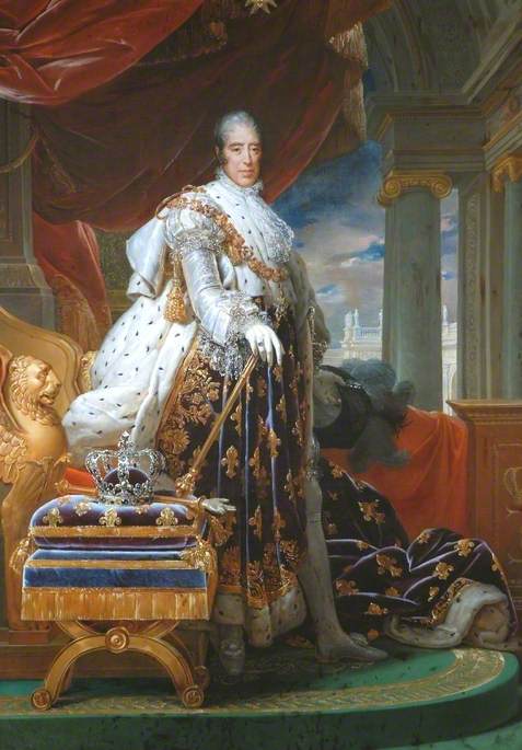 Charles X in His Coronation Robes, vintage artwork by François Gerard, 12x8" (A4) Poster