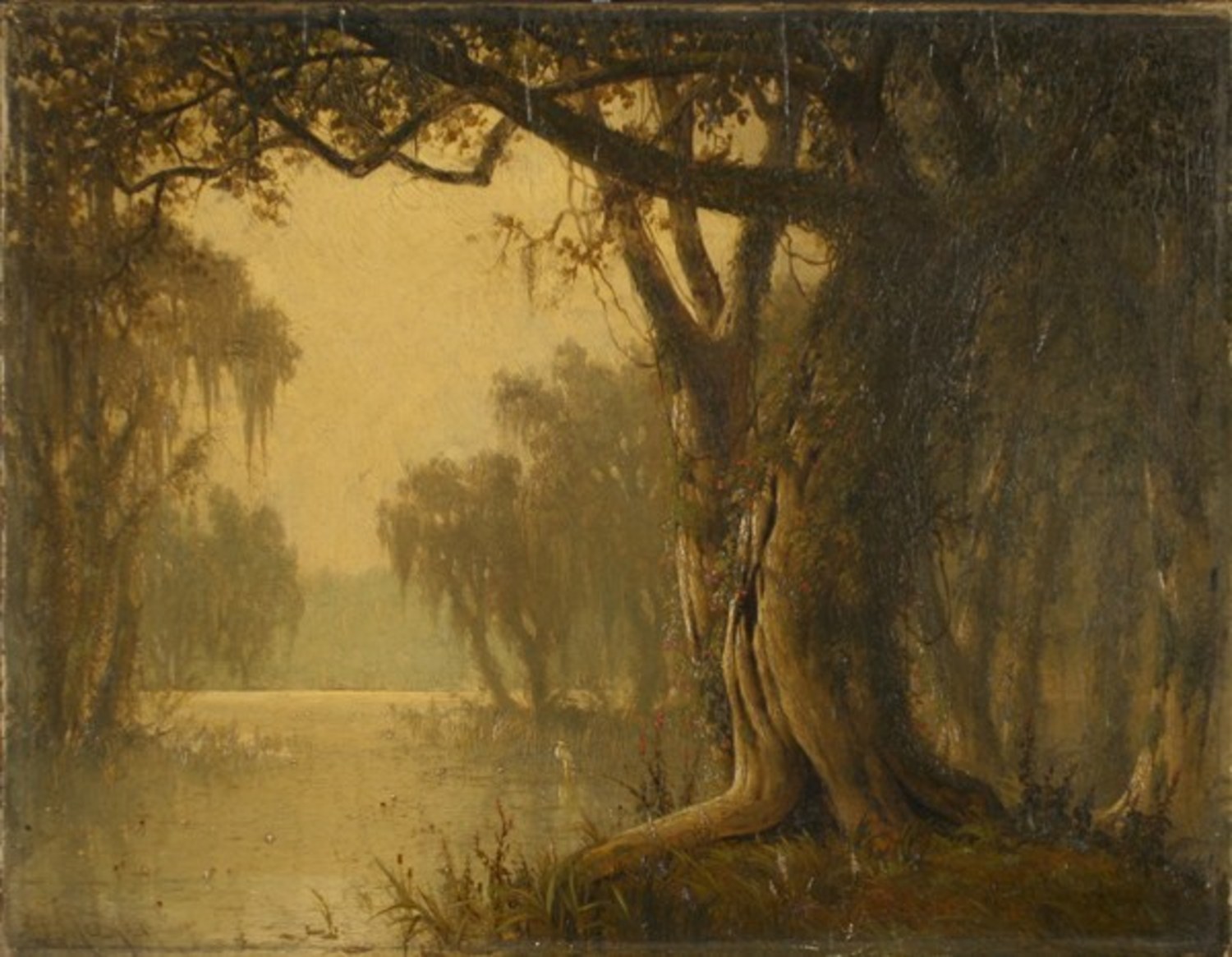 Louisiana Bayou Landscape, vintage artwork by Joseph Rusling Meeker, 12x8" (A4) Poster