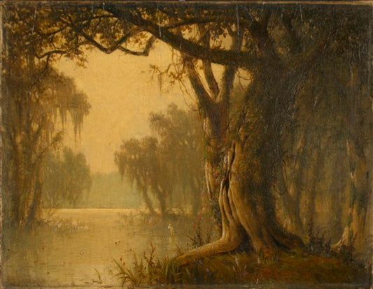 Louisiana Bayou Landscape, vintage artwork by Joseph Rusling Meeker, 12x8" (A4) Poster