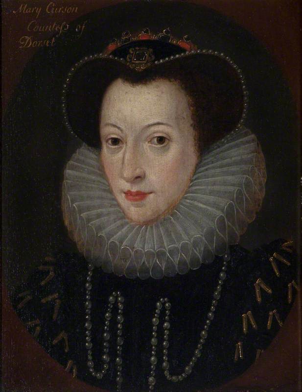 Mary Curzon, Countess of Dorset, vintage artwork by Attributed to William Hamilton, 12x8" (A4) Poster