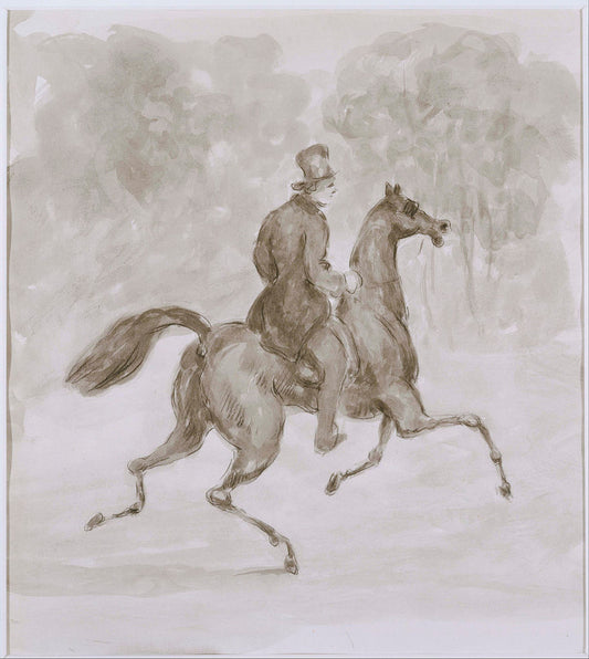Man on Trotting Horse, vintage artwork by Constantin Guys, A3 (16x12") Poster Print