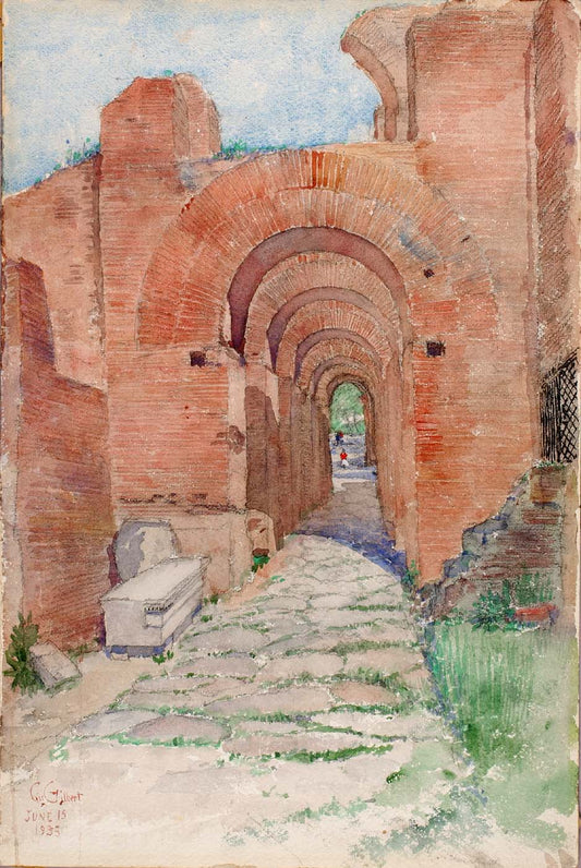 Arches of the Palace of Nero, vintage artwork by Cass Gilbert, 12x8" (A4) Poster