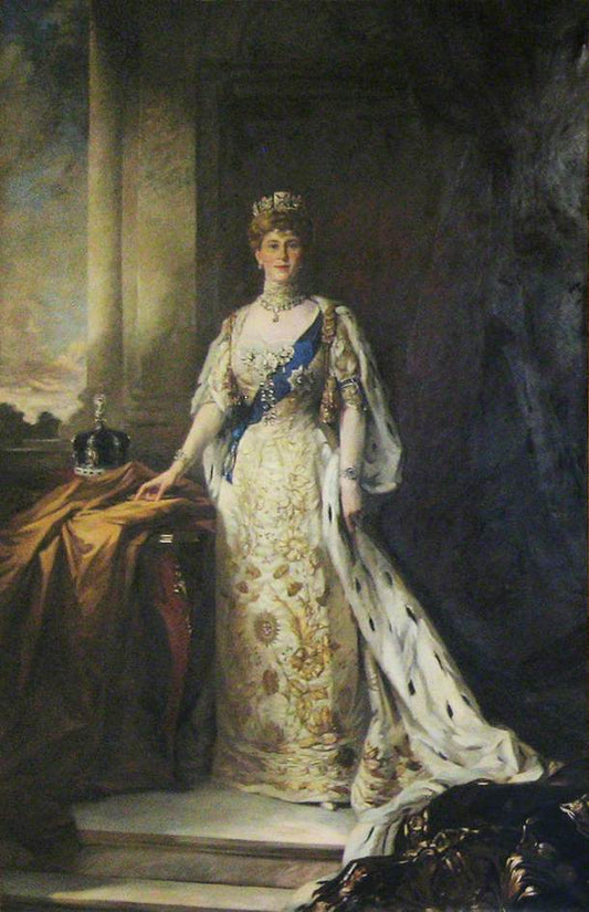 Mary of Teck, Queen Consort of King George V, vintage artwork by Sir William Llewellyn, 12x8" (A4) Poster