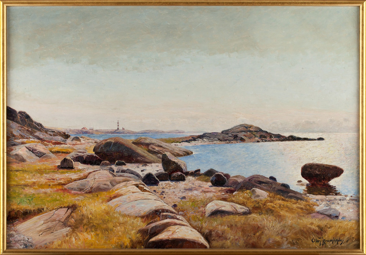 Rocks in Varberg, vintage artwork by Olaf Krumlinde, 12x8" (A4) Poster