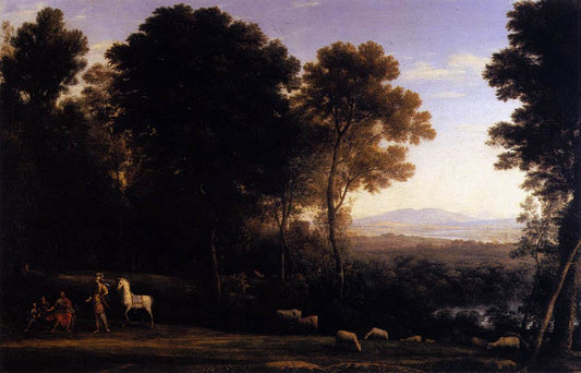 Erminia and the Shepherds, vintage artwork by Claude Lorrain, 12x8" (A4) Poster
