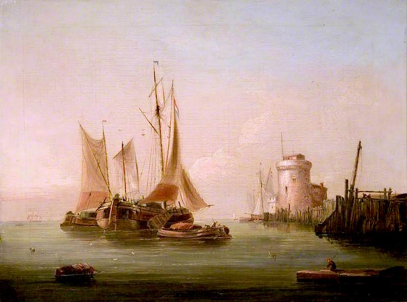 Calm Morning off the Dutch Coast, vintage artwork by John Wilson Ewbank, A3 (16x12") Poster Print